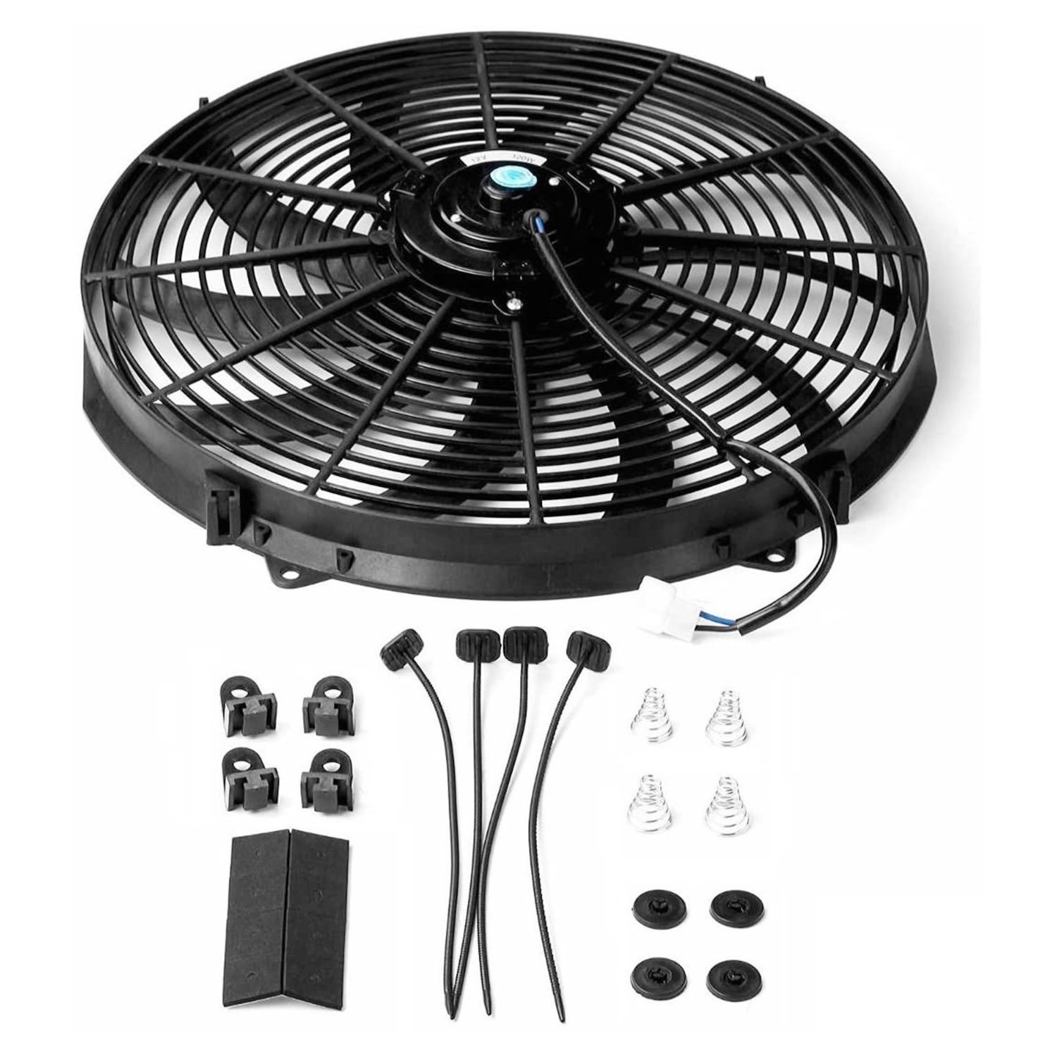 16 Inch Electric Radiator Cooling Fan 12V 120W 10 Blades Car Thermostat Kit With Mounting Kit - Image 4