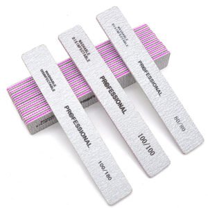 5 Pcs/Pack Square Nail File 80 100 180 Grit Poishing Files Strong Sandpaper Manicure Nails File Kit Salon Tools