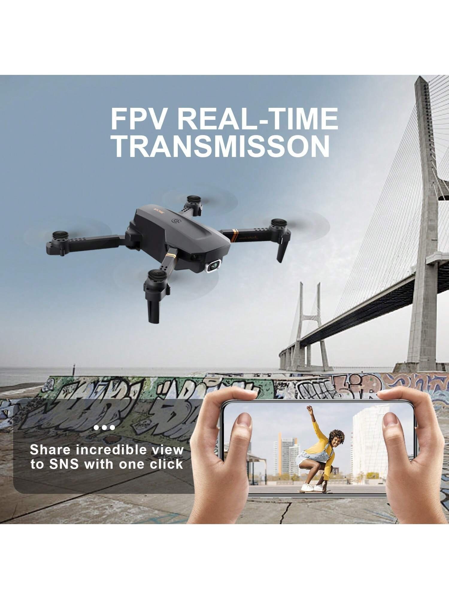 4DRC V4 Foldable Mini Drone With Camera 4K 1080P HD Drone ,3 Batteries,Drones For Adults Kids,Remote-controlled Quadcopter,Logistics Is Randomly Sent By UPS,USPS, - Image 5