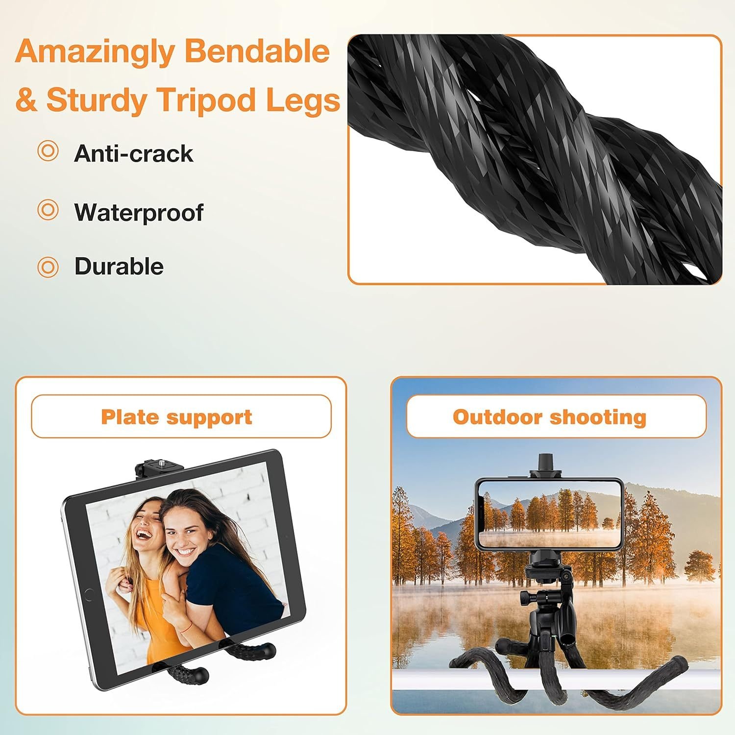 Flexible Phone Tripod Selfie Stick, Octopus Camera Tripod Travel Tripod Flexible Legs For Android Camera Stick Video Recording Vlog - Image 4