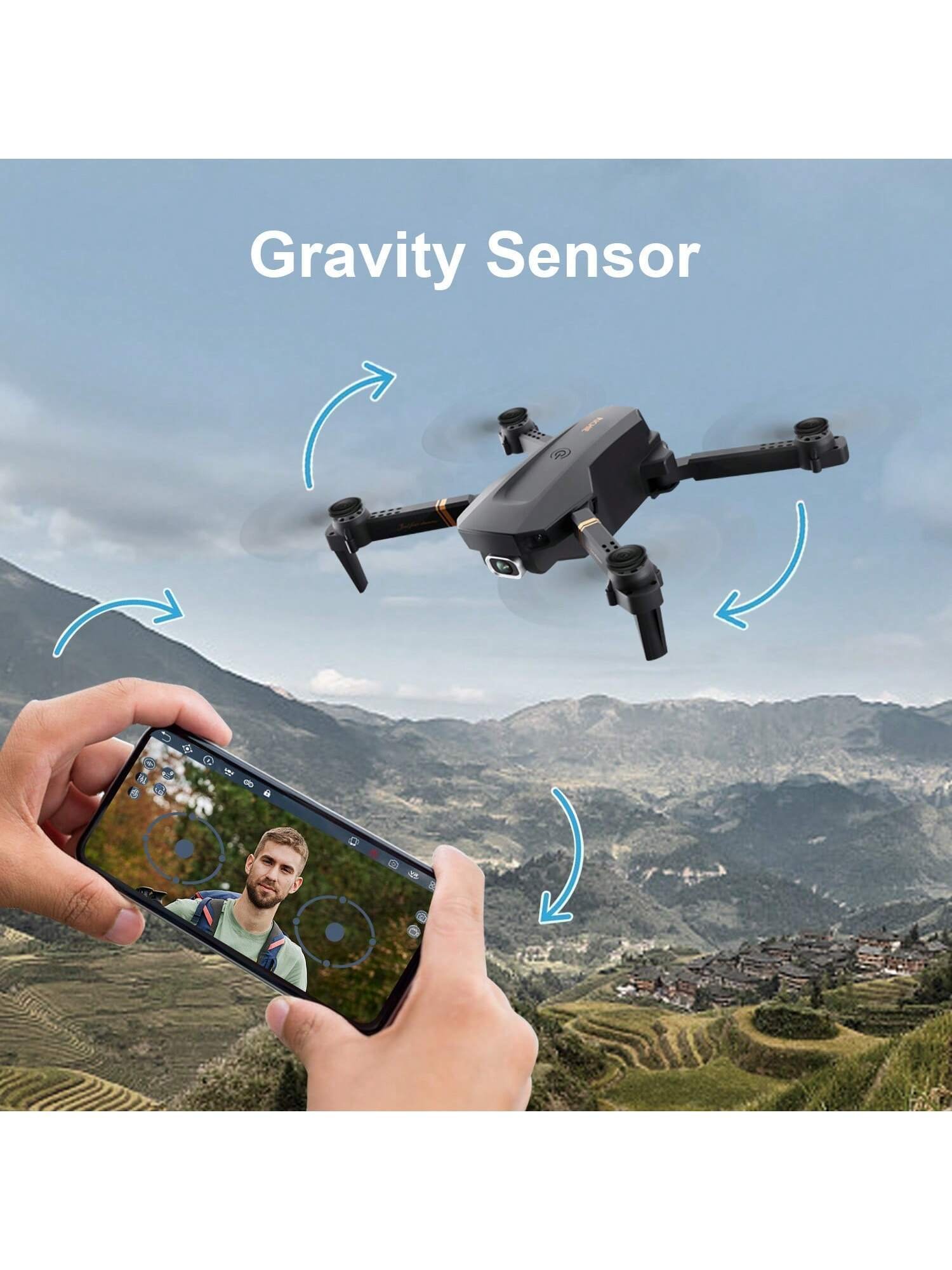 4DRC V4 Foldable Mini Drone With Camera 4K 1080P HD Drone ,3 Batteries,Drones For Adults Kids,Remote-controlled Quadcopter,Logistics Is Randomly Sent By UPS,USPS, - Image 8