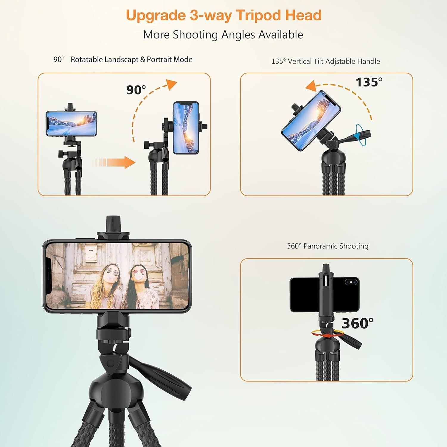 Flexible Phone Tripod Selfie Stick, Octopus Camera Tripod Travel Tripod Flexible Legs For Android Camera Stick Video Recording Vlog - Image 3