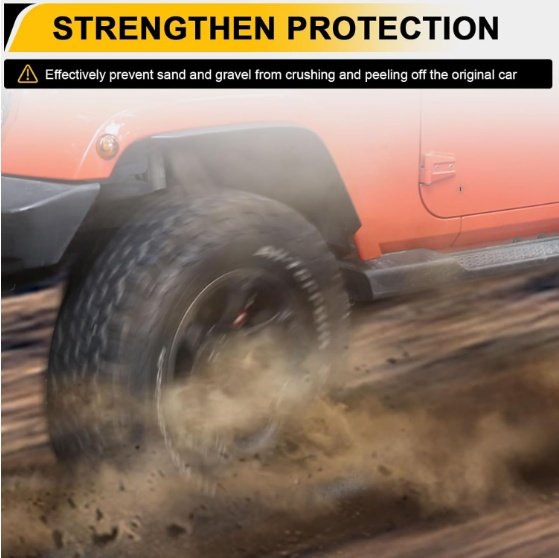 Front Rear Fender Flares Compatible With 2007-2018 Wrangler JK JKU, Off-Road Wheel Flares Liner 4 PCS - Image 4