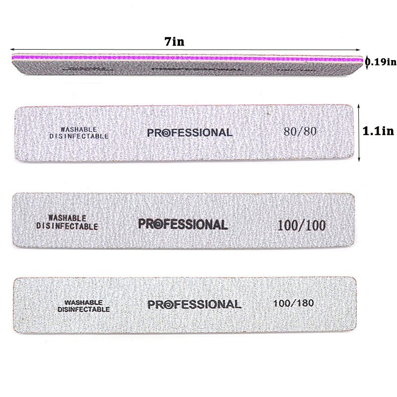 5 Pcs/Pack Square Nail File 80 100 180 Grit Poishing Files Strong Sandpaper Manicure Nails File Kit Salon Tools - Image 16