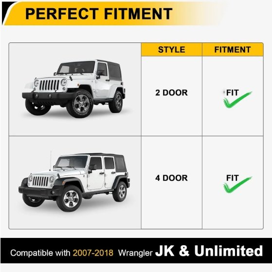 Front Rear Fender Flares Compatible With 2007-2018 Wrangler JK JKU, Off-Road Wheel Flares Liner 4 PCS - Image 6