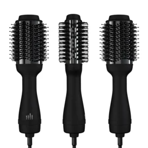 Multi Functional 3 in 1 One Step Hair Straightener and Curler Comb With 3 Heat Settings Hot Air Brush Dryer