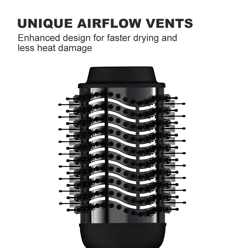 Multi Functional 3 in 1 One Step Hair Straightener and Curler Comb With 3 Heat Settings Hot Air Brush Dryer - Image 5