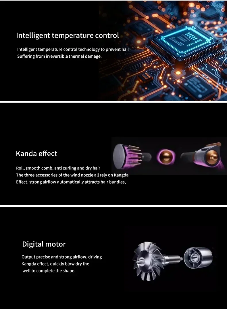 7 in1 Multi Hair Styler Curling Iron ProfessionalStraightener BarrelBrush DryerHotcomb Salon Tool Fast Heating for HomeUsecurler - Image 19