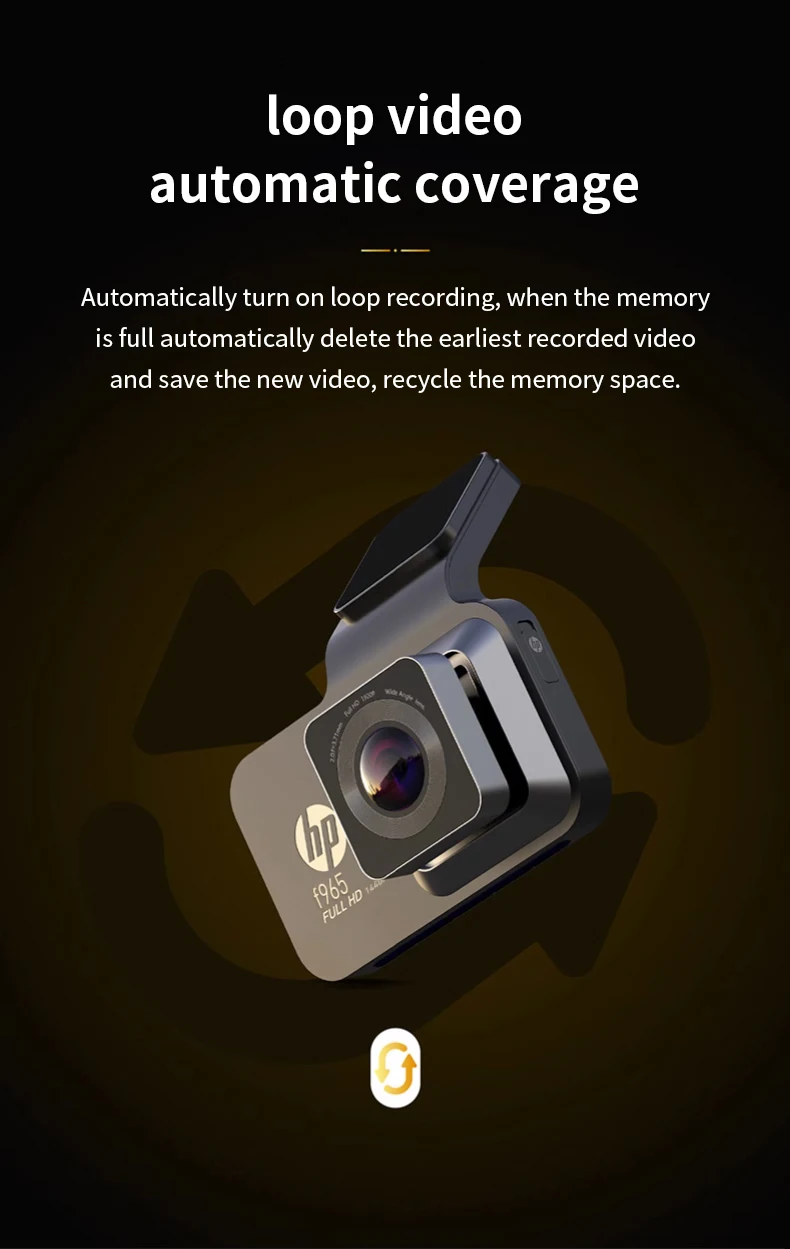 HP car camera dash cam camera 2k HD night vision WiFi DVR video loop video parking monitoring car dashcam auto - Image 17