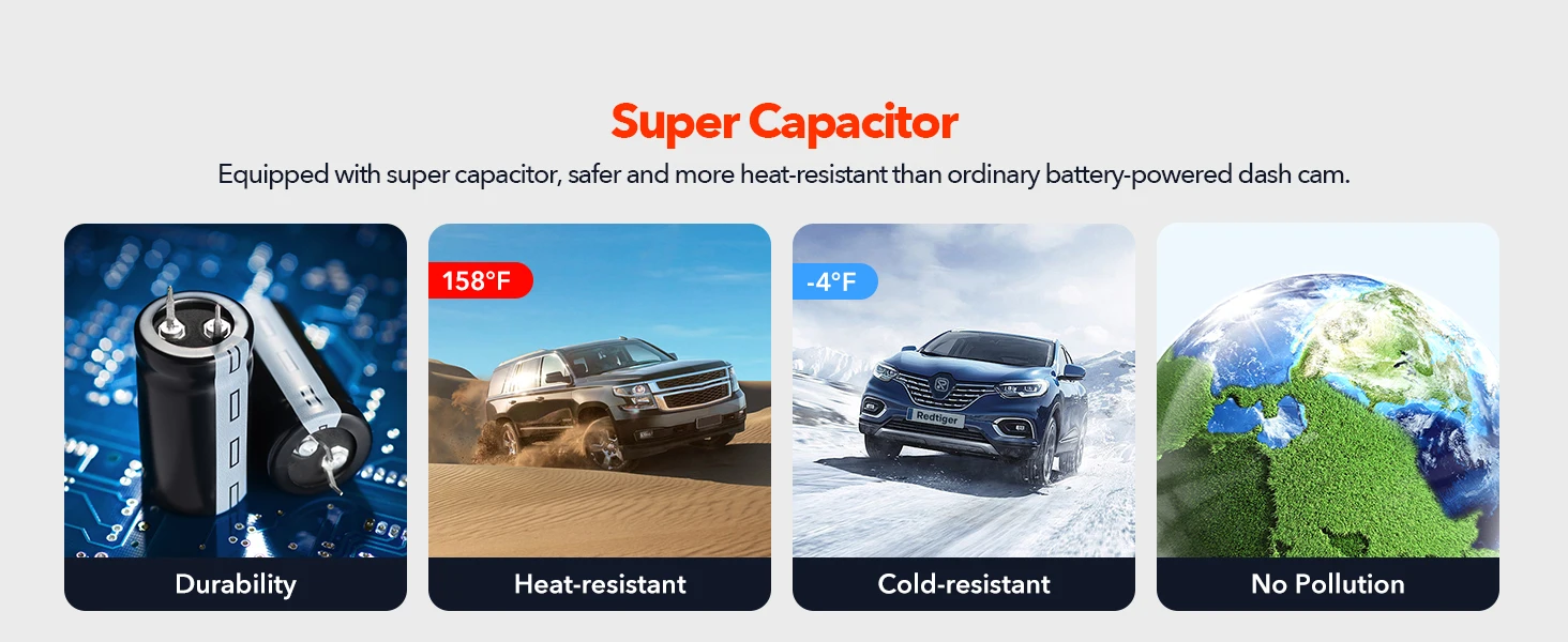 REDTIGER F9 Dash Cam 4K Front and Rear WiFi GPS Car Camera for Parking Mode Car Dvr for Night Vision Car Recorder By App Control - Image 16