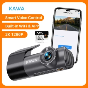 2K Dash Camera For Car DVR Dash Cam In The Car KAWA D5 Video Recorder Emergency Voice Control Night Vision WiFi APP Monitor WDR