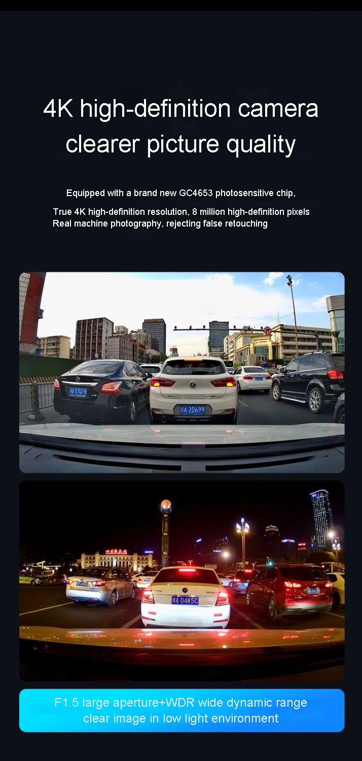 Onedo 4K 4CH Hidden Dash Cam with APP Night Vision Motion Detection 24/7 Parking Monitor G-Sensor Loop Recording WDR Blackbox Car DVR - Image 19