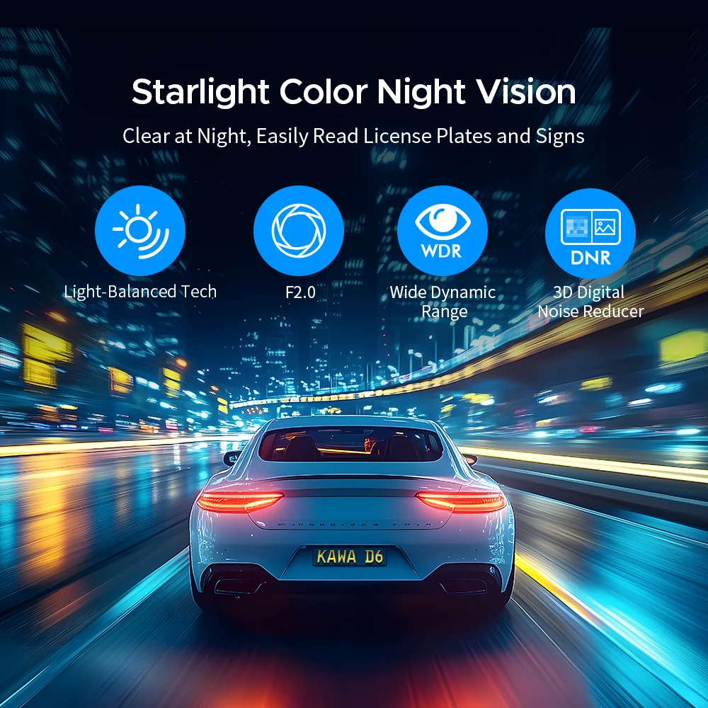 Dash cam KAWA D6 3K Video Recorder Car Dash Camera for AUTO, Car DVR Voice Control,Night Vision Dashcam 2025 New - Image 5