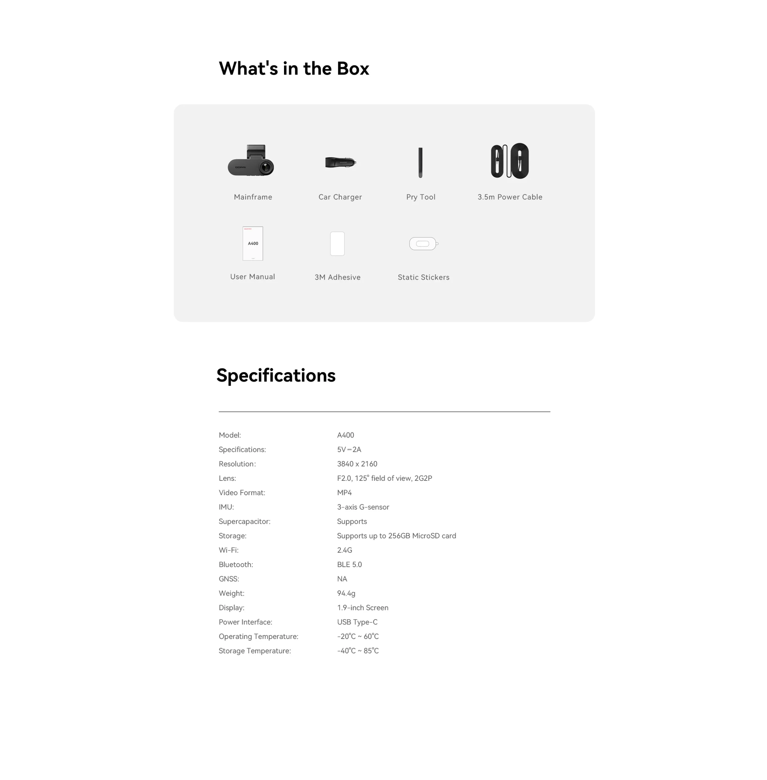 Pictrey A400 4K Dash Cam Built-in ADAS Wi-Fi Dash Car Camera with 1.9'' IPS Screen Support Parking Monito Night Vision Car DVR - Image 25