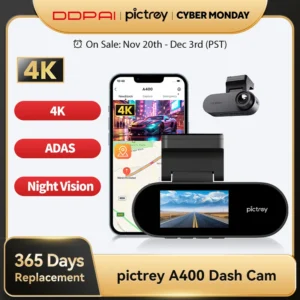 Pictrey A400 4K Dash Cam Built-in ADAS Wi-Fi Dash Car Camera with 1.9'' IPS Screen Support Parking Monito Night Vision Car DVR