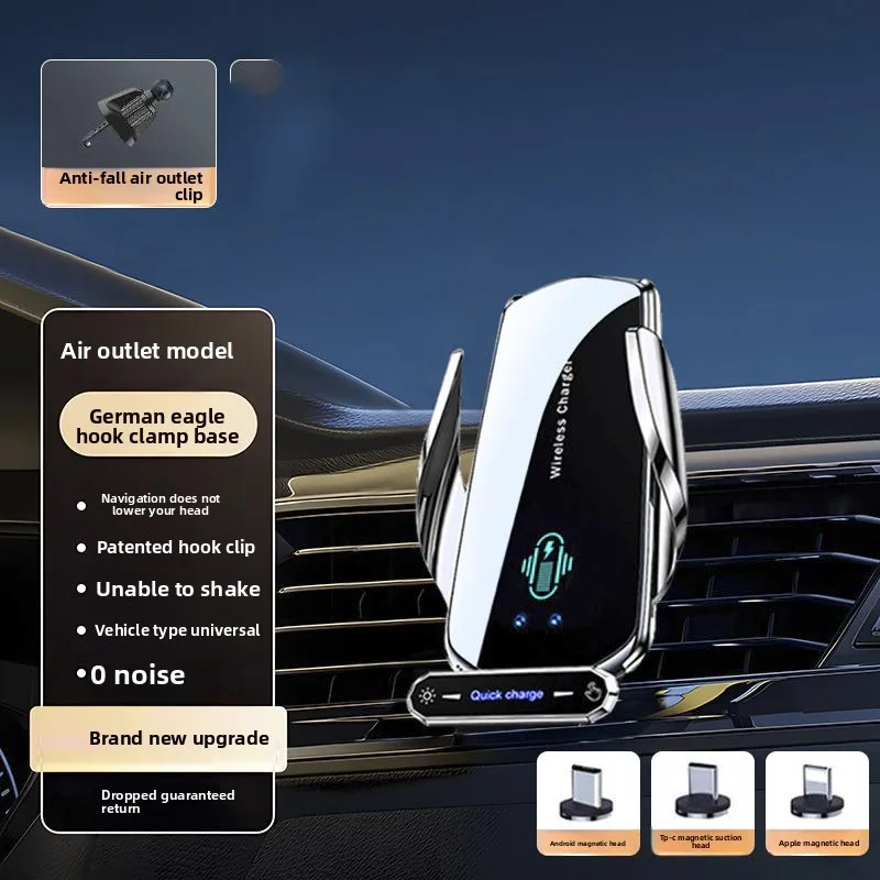 Wireless Charger For Car Mobile Cell Phone Holder Support For Mobile Car Mount Automotive Electric Induction Auto Clamping - Image 2