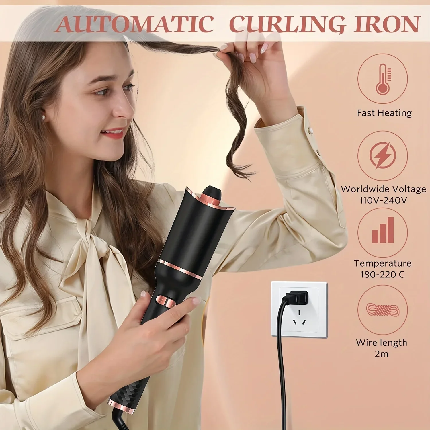 TINSOL Professional curling irons Ceramic auto-rotating air curling irons Air spinning rod styler Curling irons Styling tools - Image 10