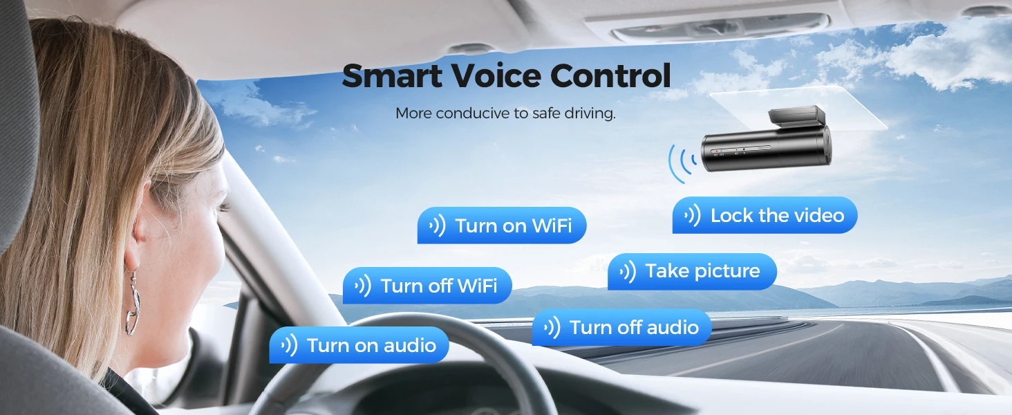 AZDOME Dash Cam M300S 4K+1080P Dual Dash Car Camera Built-in WiFi GPS ADAS Car DVR 24H Parking Mode Night Vision Black Box - Image 13