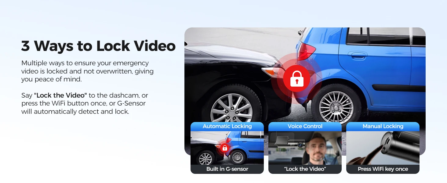 AZDOME Dash Cam M300S 4K+1080P Dual Dash Car Camera Built-in WiFi GPS ADAS Car DVR 24H Parking Mode Night Vision Black Box - Image 15