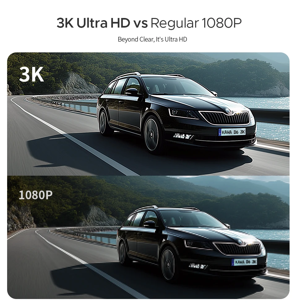 Dash cam KAWA D6 3K Video Recorder Car Dash Camera for AUTO, Car DVR Voice Control,Night Vision Dashcam 2025 New - Image 12