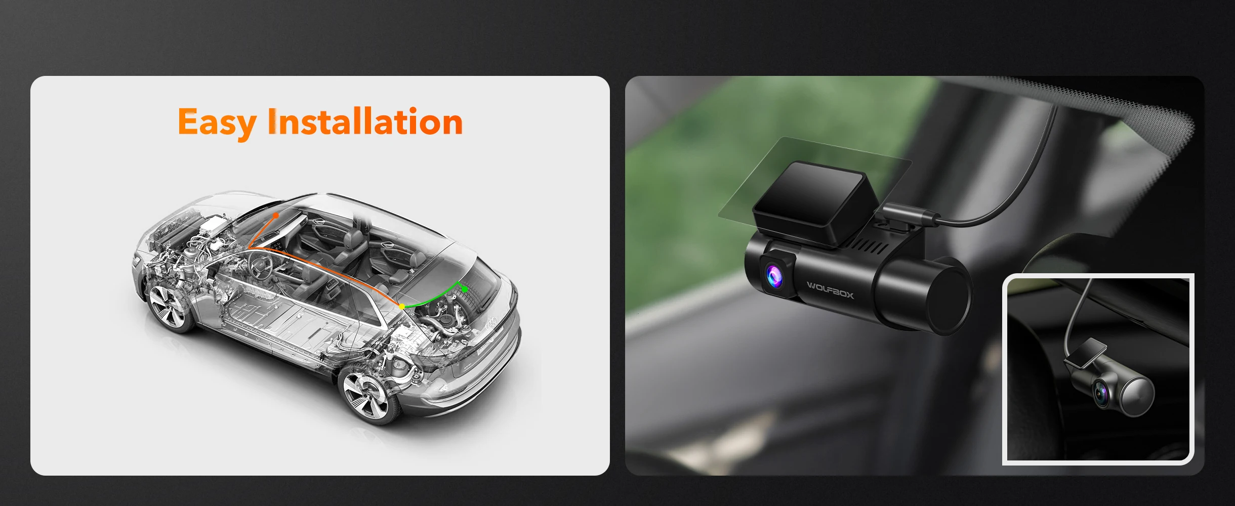 WOLFBOX I07 Dash Cam 3 Channel Dash Camera for Car Front and Rear 4K Dash Camera with GPS WiFi Car Dvr for 170 FOV WDR - Image 14