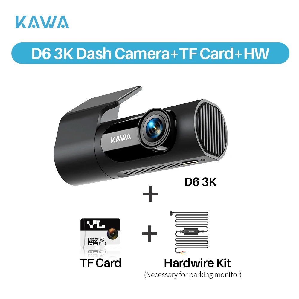 Dash cam KAWA D6 3K Video Recorder Car Dash Camera for AUTO, Car DVR Voice Control,Night Vision Dashcam 2025 New - Image 8