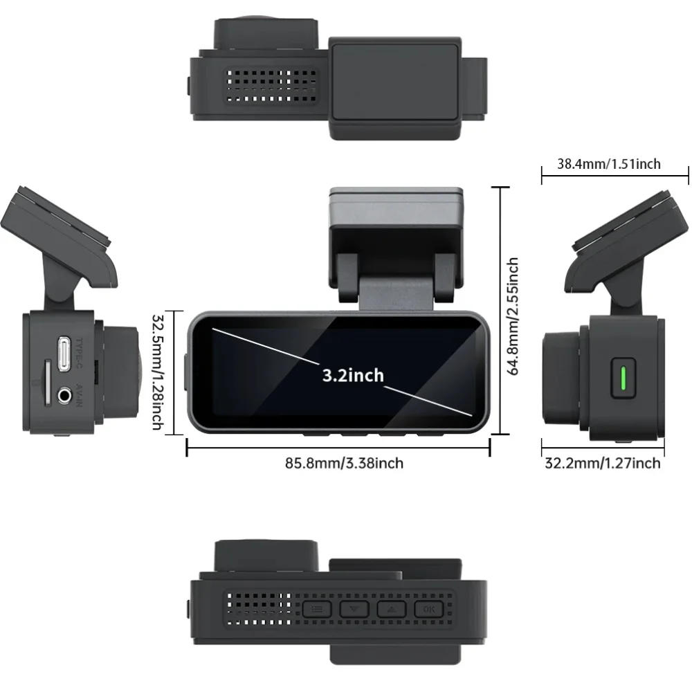 QOZ 4K Dash Cam Dual Lens Driving Recorder Car DVR 2.5K Rear Lens Camera Built-In WiFi GPS 24-Hour Parking Monitoring Black Box - Image 6