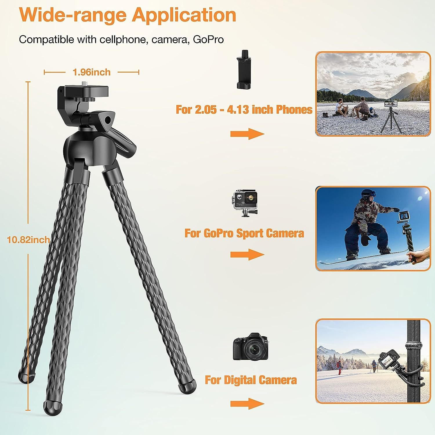 Flexible Phone Tripod Selfie Stick, Octopus Camera Tripod Travel Tripod Flexible Legs For Android Camera Stick Video Recording Vlog - Image 5