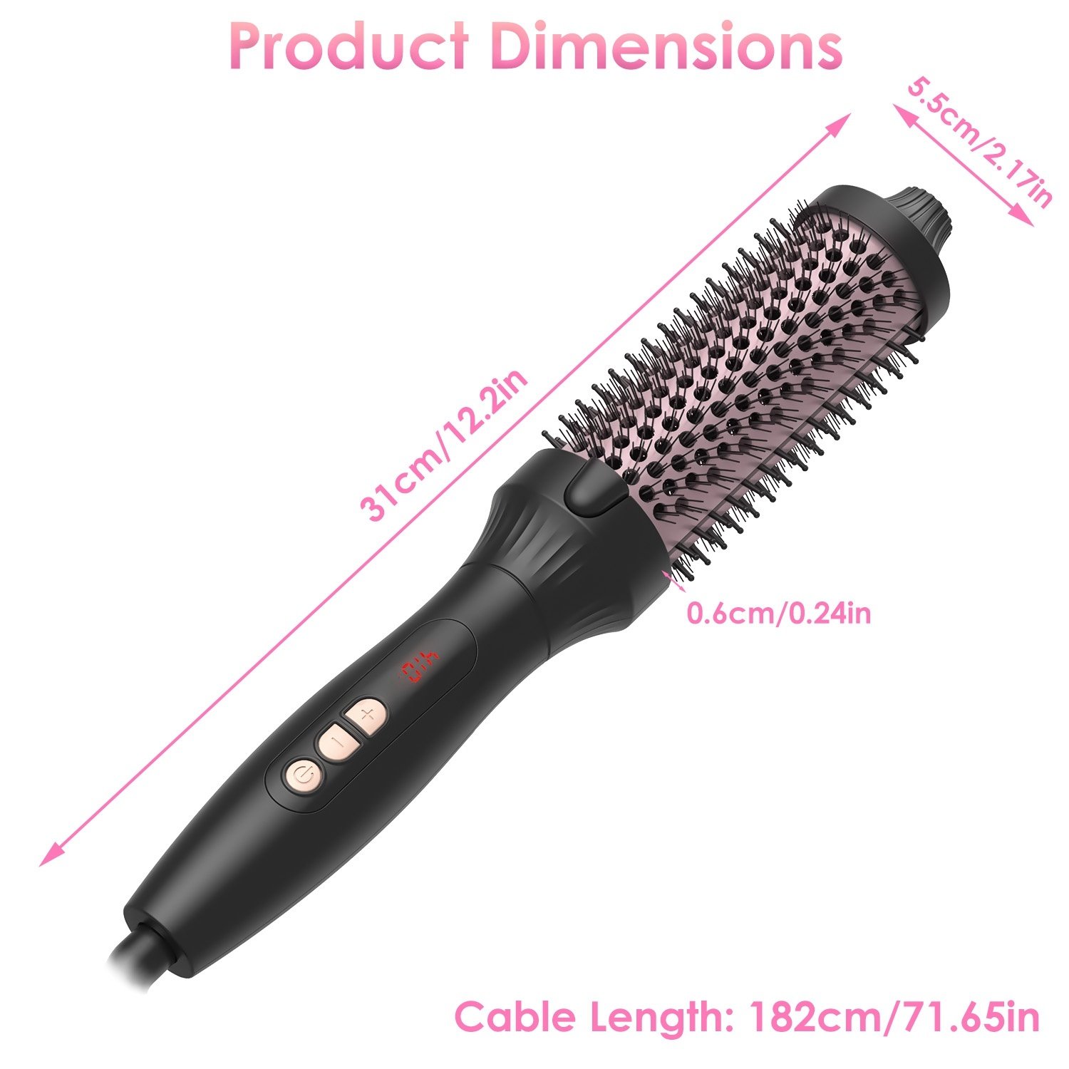 1Pc 3 In 1 Thermal Brush Hair Curler Brush Hair Curler Straightener With 10 Heating Levels 30S Fast Heating Fit For All Hair Types For Home Travel - Image 8
