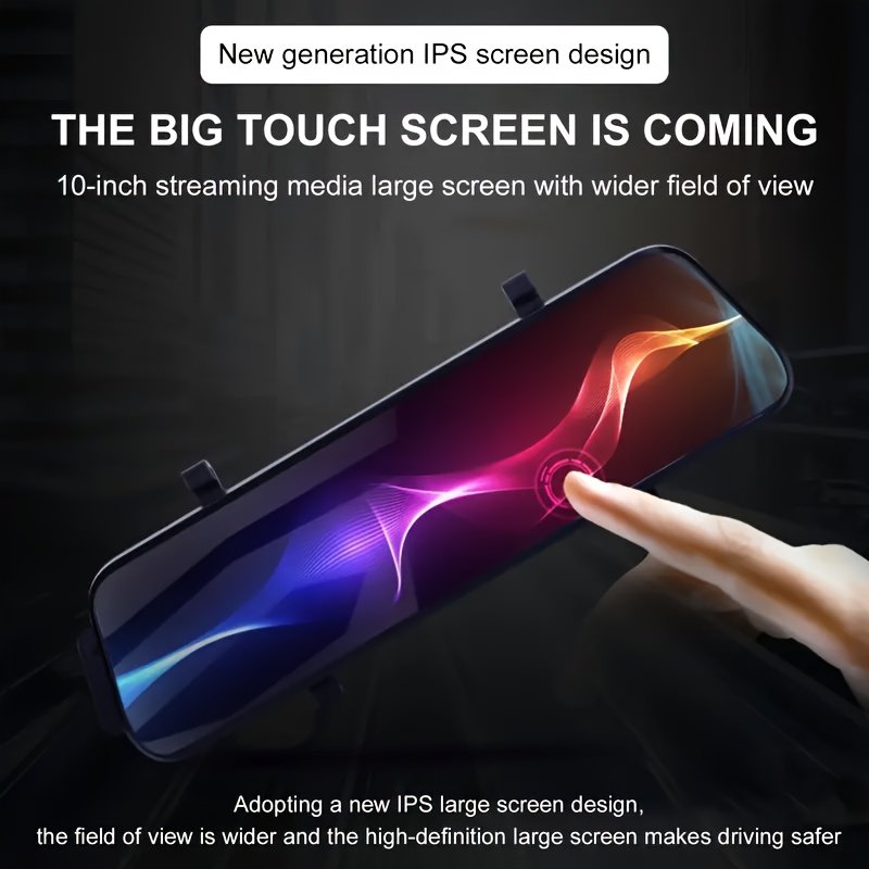 Dash Camera for Cars, 10'' Rear View Mirror Camera Mirror Dash Cam, 4K Front And 720P Rear Backup Camera, Full Touch Screen, Loop Recording, Night Vision, 170° Wide Angle, Includes 32G Card, Easy to Install, Black Friday & Halloween Perfect Gifts - Image 11