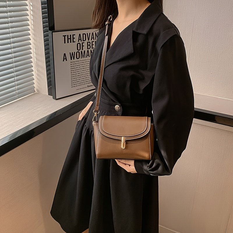 PU Women's Shoulder Bag, Large Capacity, Comfortable And Versatile, Small Square Bag, Commuting Fashion, Simple Crossbody Bag - Image 3