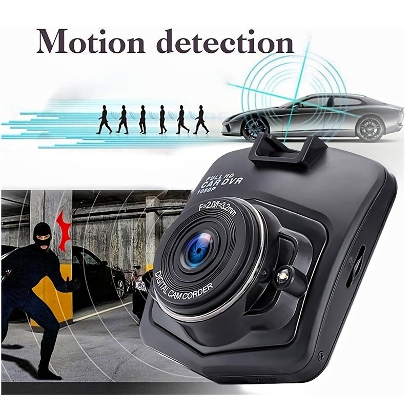 Full 1080P Wide Angle Dash Cam - Driving Recorder Car DVR with Night Vision, Gravity Sensor, Loop Recording, Motion Detection - Easy Install Suction Cup Mount, Without Memory Card - Black - Image 6