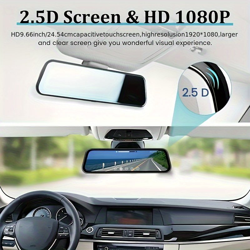 Dash Camera for Cars, 10'' Rear View Mirror Camera Mirror Dash Cam, 4K Front And 720P Rear Backup Camera, Full Touch Screen, Loop Recording, Night Vision, 170° Wide Angle, Includes 32G Card, Easy to Install, Black Friday & Halloween Perfect Gifts - Image 22