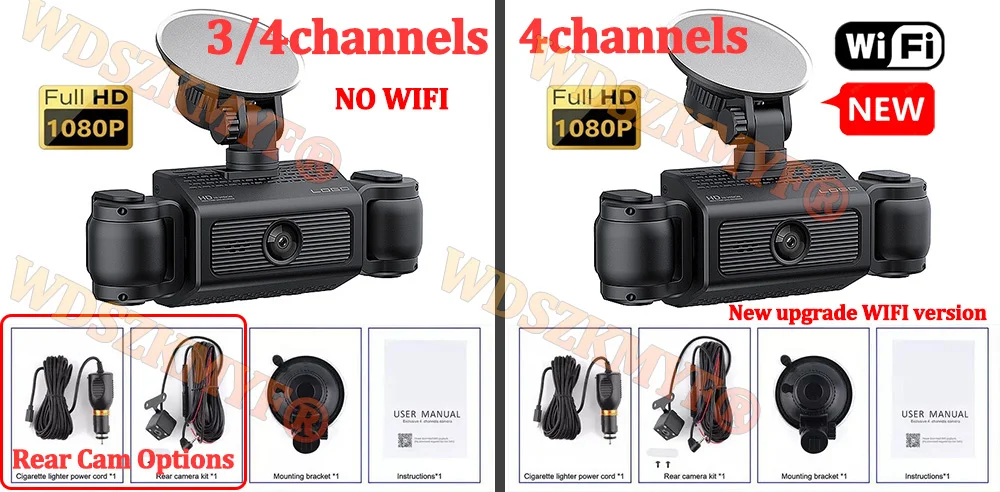 4camera WIFI Car DVR Video Recorder 360° Dash Cam Car DVR Night Vision Front left right With Rear View camera Car Assecories - Image 10