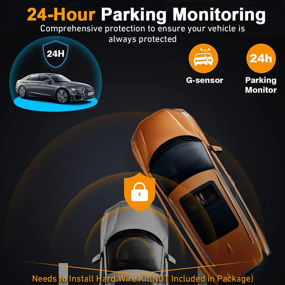 WIFI 360° DashCam 3/4 Channels Video Recorder 1080P Car DVR 24H Parking Monitor Front Right Rear View Night Vision Black Box - Image 6