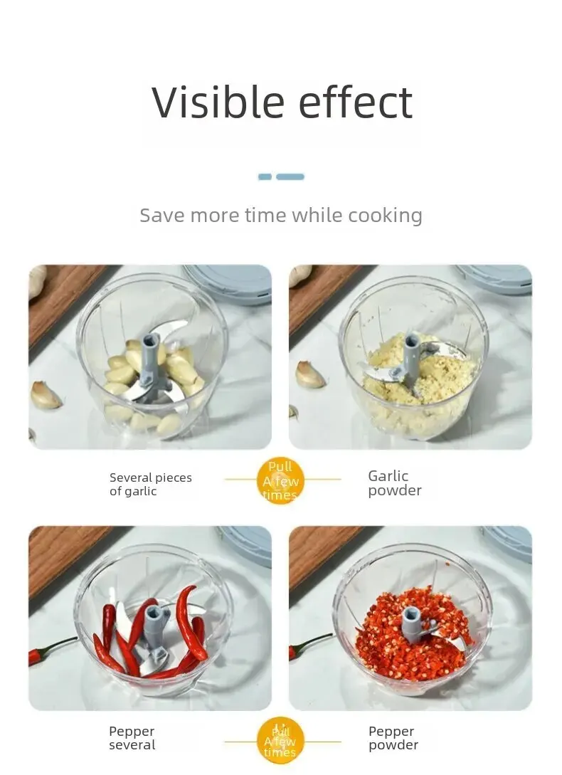 Home Kitchen Manual Ginger Grinder Garlic Mud Splasher Multifunctional Vegetable Cutter Handheld Meat Grinder Modern Minimalist - Image 18