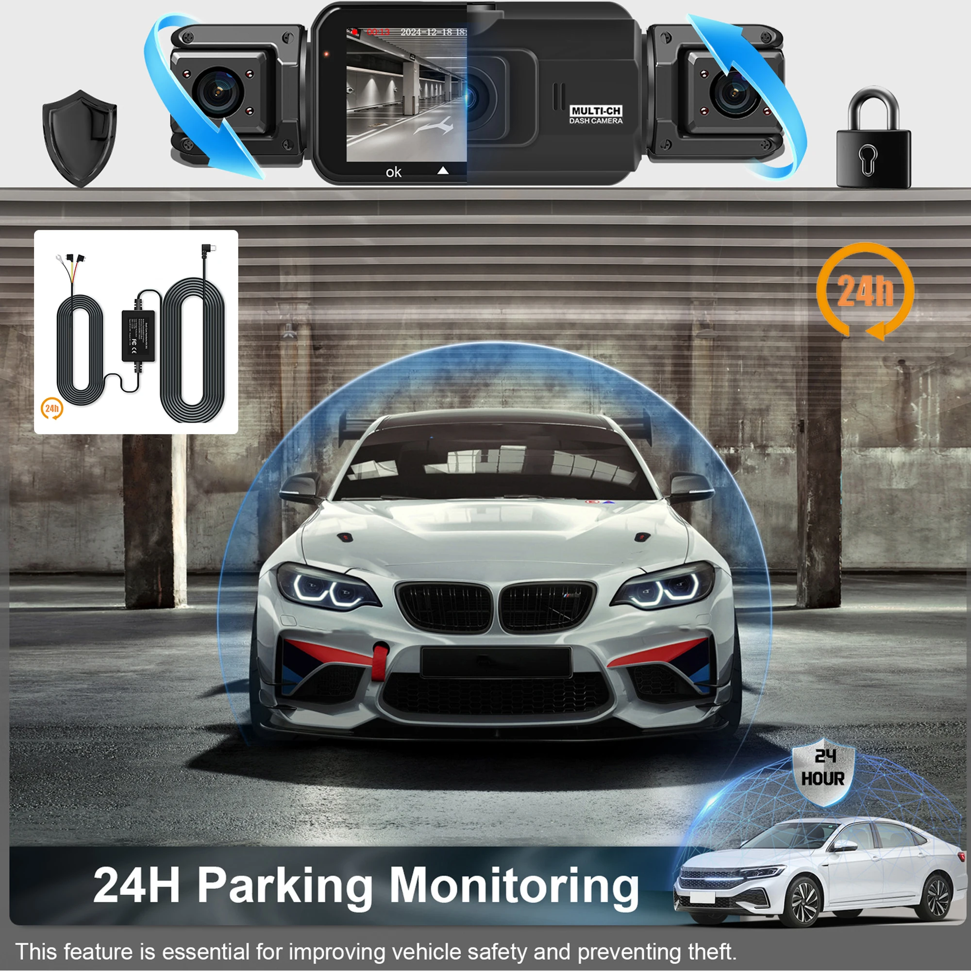 Dashcam for cars 4 Channel Black Box WiFi Driving Camera FHD 1080P Night Vision Loop Recording add Hardwire kit car accessories - Image 22