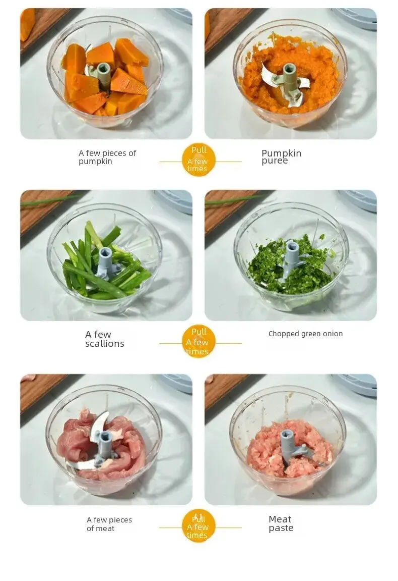 Home Kitchen Manual Ginger Grinder Garlic Mud Splasher Multifunctional Vegetable Cutter Handheld Meat Grinder Modern Minimalist - Image 19