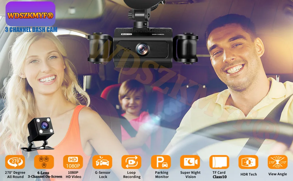 4camera WIFI Car DVR Video Recorder 360° Dash Cam Car DVR Night Vision Front left right With Rear View camera Car Assecories - Image 11