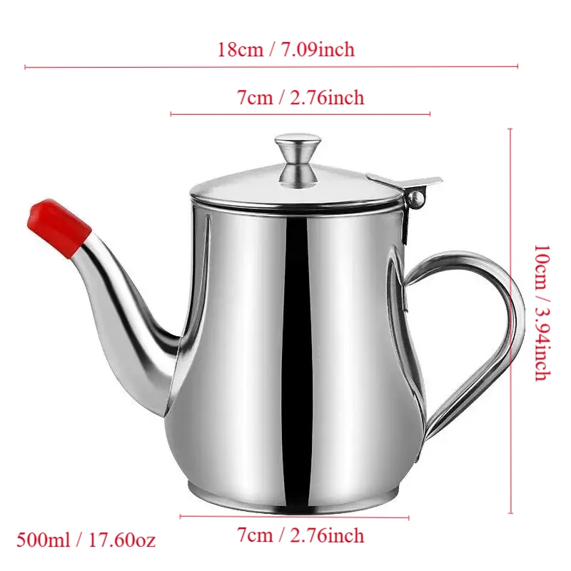 1Pc Household Stainless Steel Oil Pot with Filter Oil Filter Pot Stainless Steel Cooking Oil Storage Pot Kitchen Gadget - Image 6