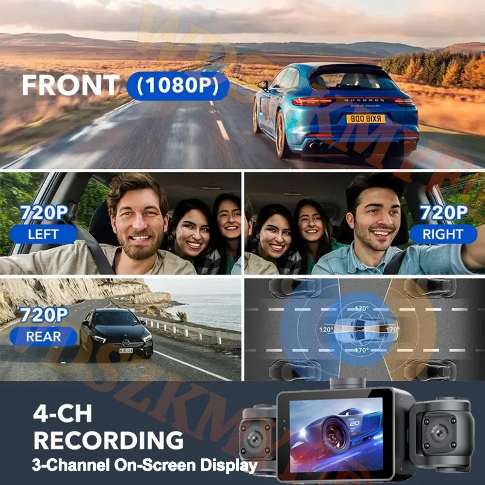 4camera WIFI Car DVR Video Recorder 360° Dash Cam Car DVR Night Vision Front left right With Rear View camera Car Assecories - Image 13