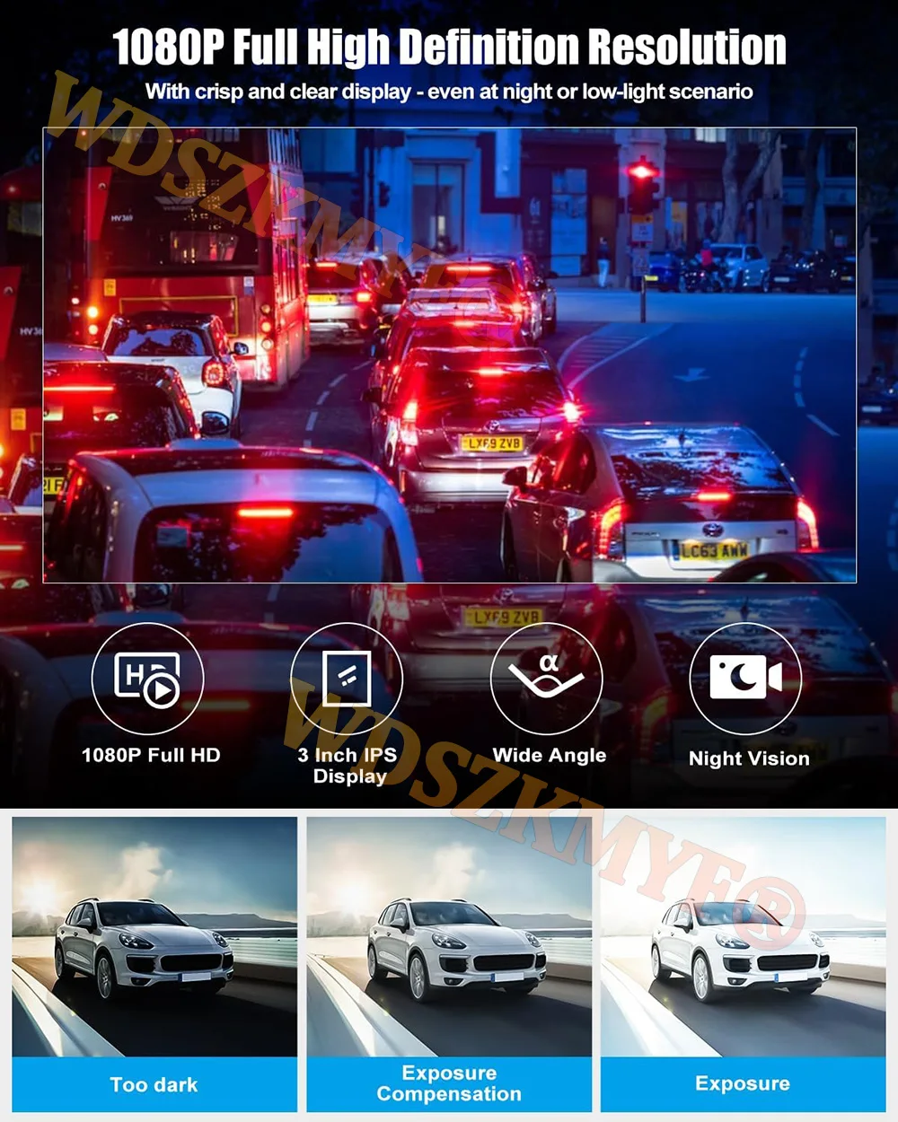 WIFI 360° DashCam 3/4 Channels Video Recorder 1080P Car DVR 24H Parking Monitor Front Right Rear View Night Vision Black Box - Image 16