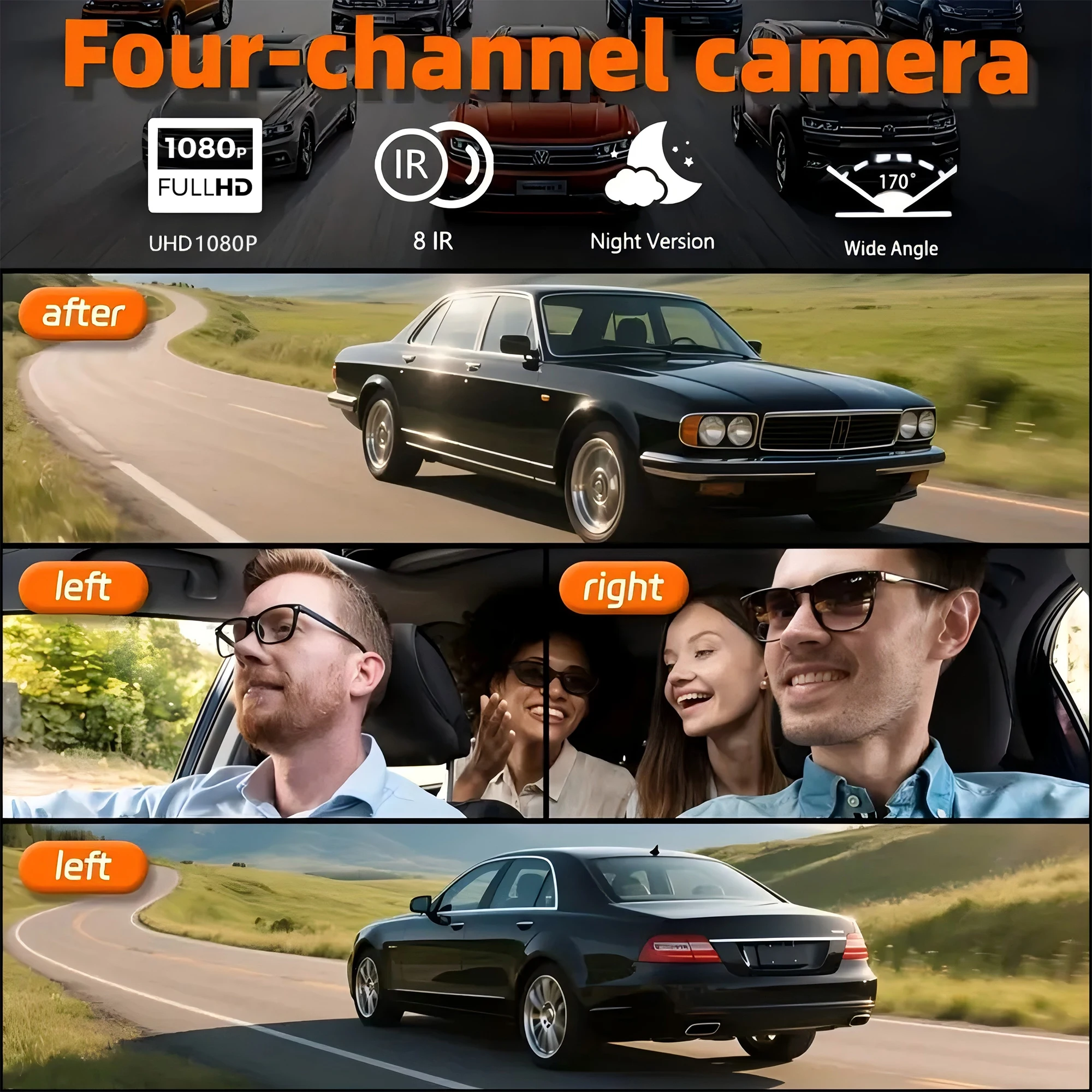 Dashcam for cars 4 Channel Black Box WiFi Driving Camera FHD 1080P Night Vision Loop Recording add Hardwire kit car accessories - Image 10