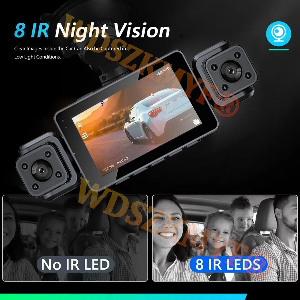 WIFI 360° DashCam 3/4 Channels Video Recorder 1080P Car DVR 24H Parking Monitor Front Right Rear View Night Vision Black Box - Image 5