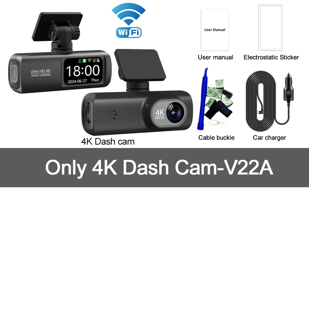 Soam Dash Cam 4K+1080P Dual-channel Dash Car Camera Recorder With GPS WiFi Car DVR 24H Parking Monitor Black Box - Image 14