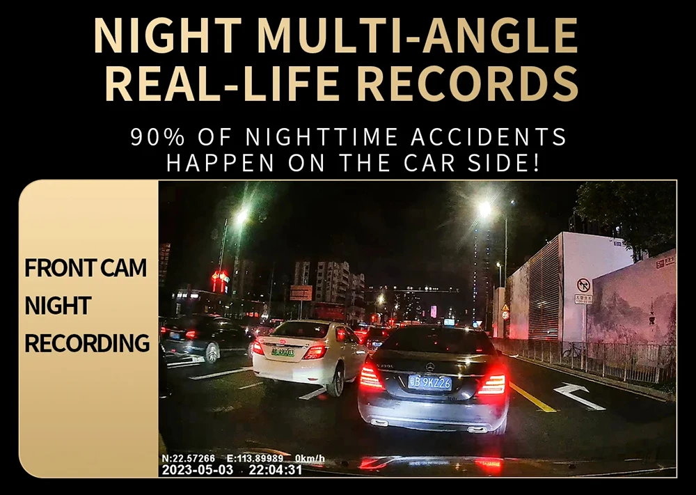 WIFI 360° DashCam 3/4 Channels Video Recorder 1080P Car DVR 24H Parking Monitor Front Right Rear View Night Vision Black Box - Image 17