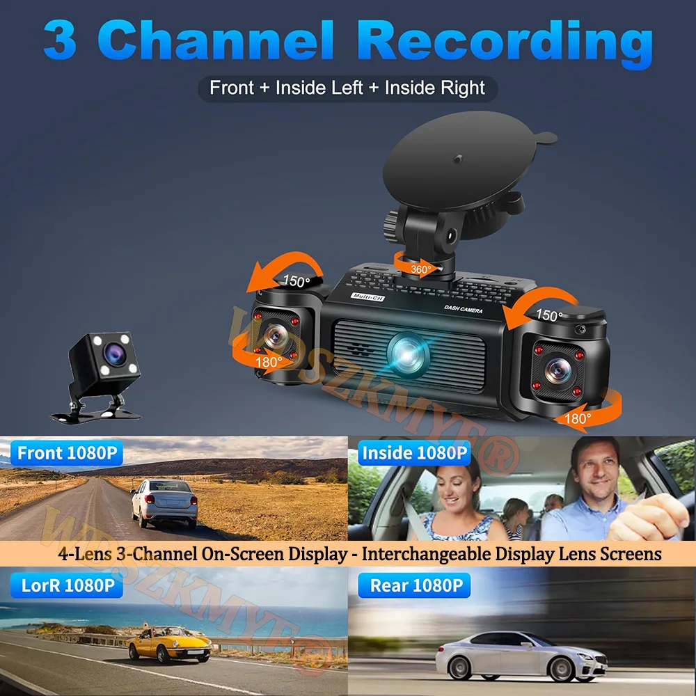 4camera WIFI Car DVR Video Recorder 360° Dash Cam Car DVR Night Vision Front left right With Rear View camera Car Assecories - Image 3