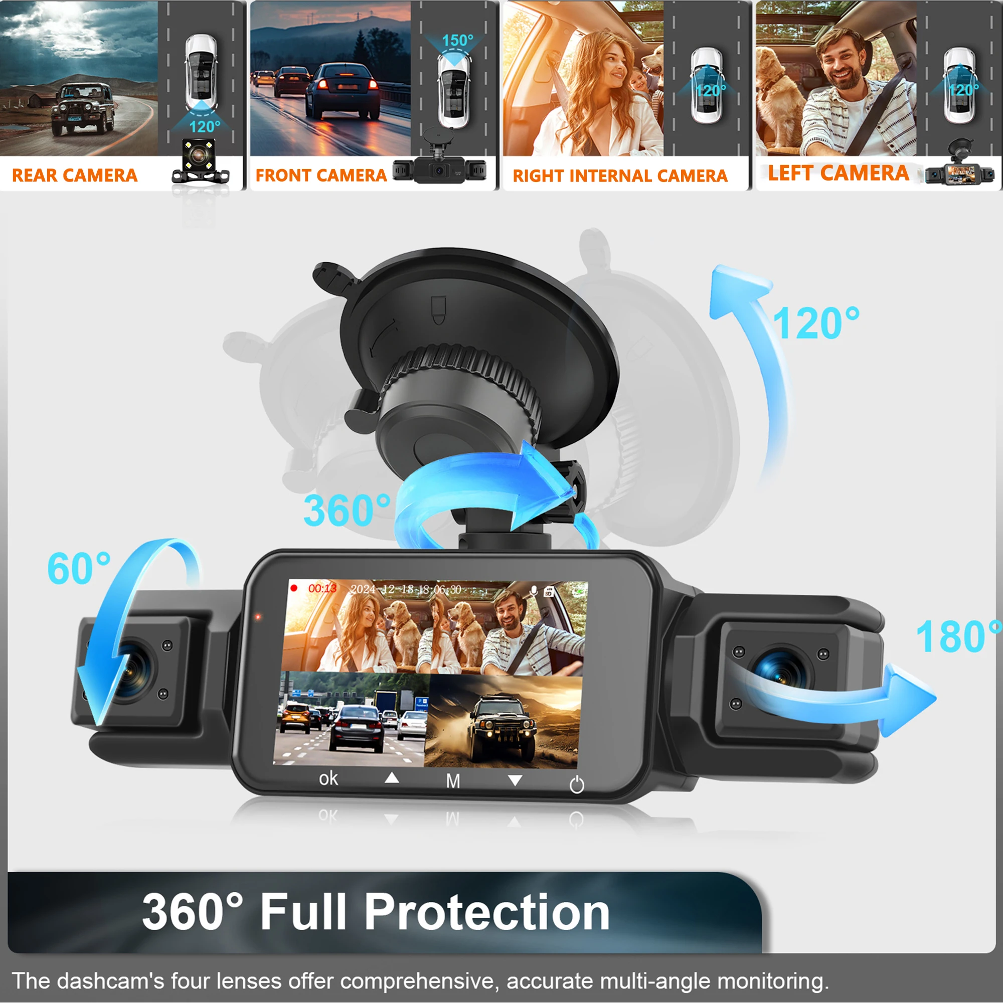 Dashcam for cars 4 Channel Black Box WiFi Driving Camera FHD 1080P Night Vision Loop Recording add Hardwire kit car accessories - Image 11