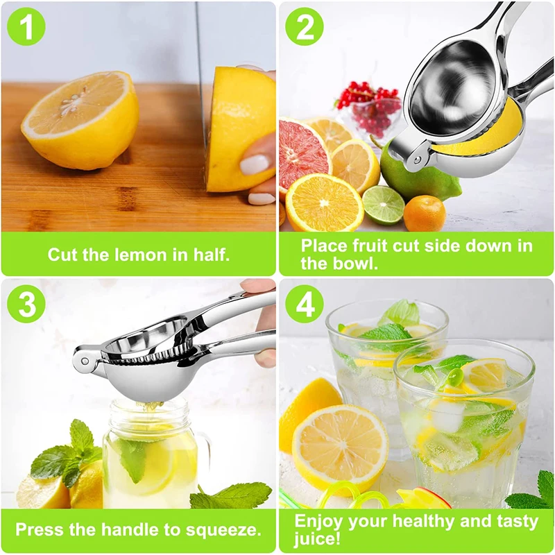 LMETJMA Premium Lemon Squeezer Zinc Alloy Manual Press Juicer Lime Squeezer for Lemon Citrus Orange Fruit JT217 - Image 3