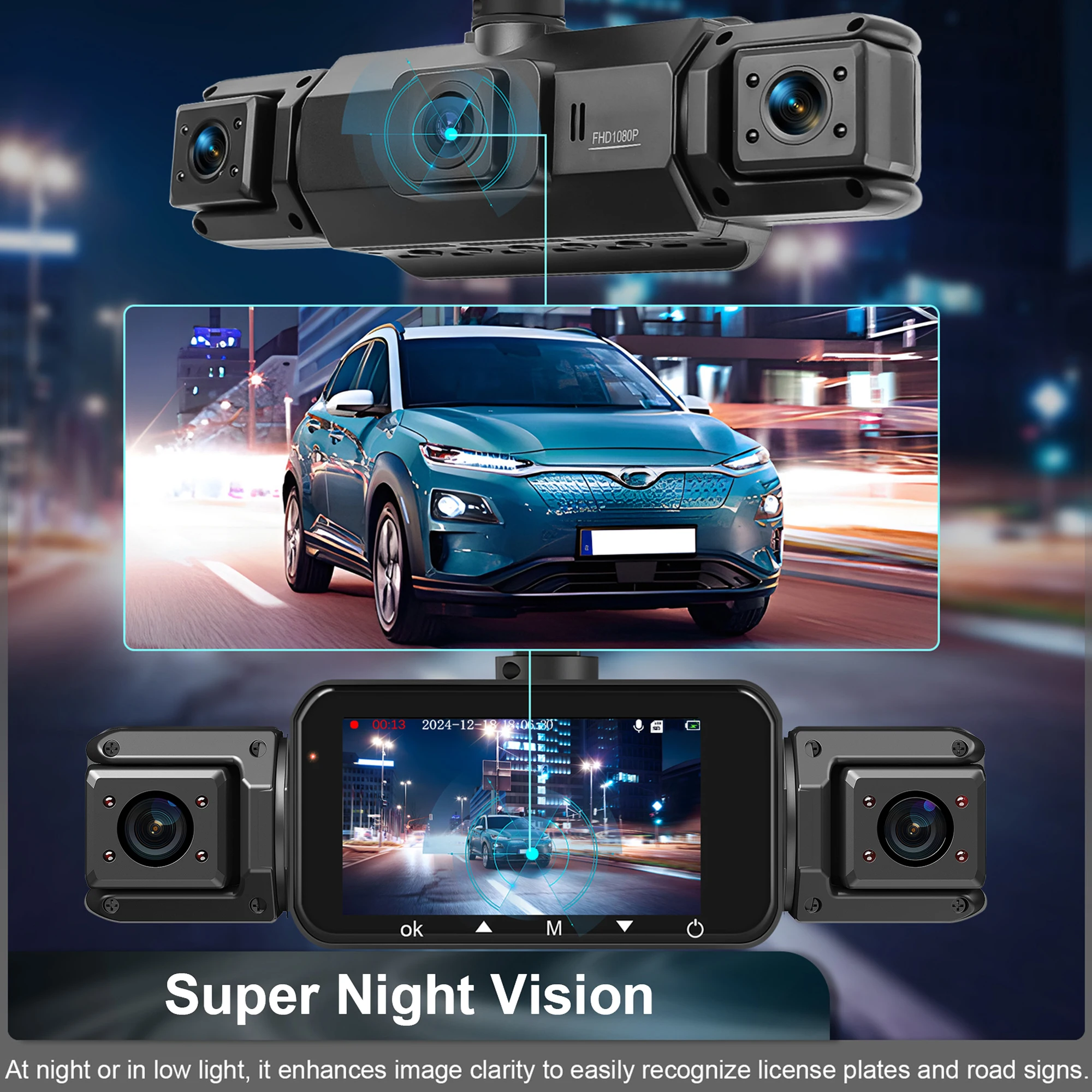Dashcam for cars 4 Channel Black Box WiFi Driving Camera FHD 1080P Night Vision Loop Recording add Hardwire kit car accessories - Image 17